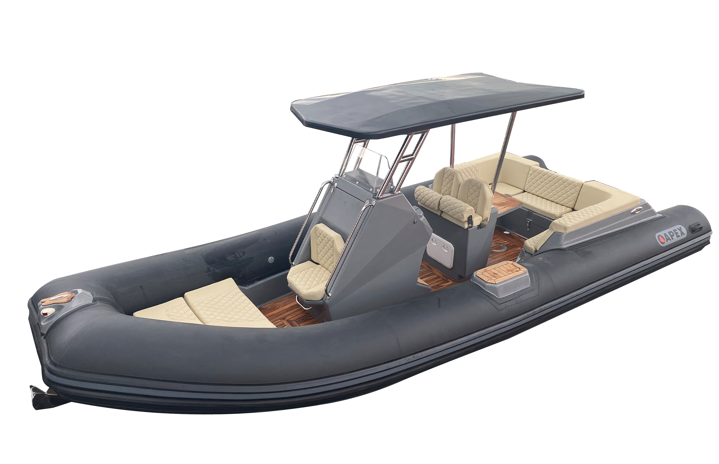 24 ft Dinghy Boats, Fiberglass hull  Inflatables Dinghies Apex Boats for professionals with console Deluxe tender line